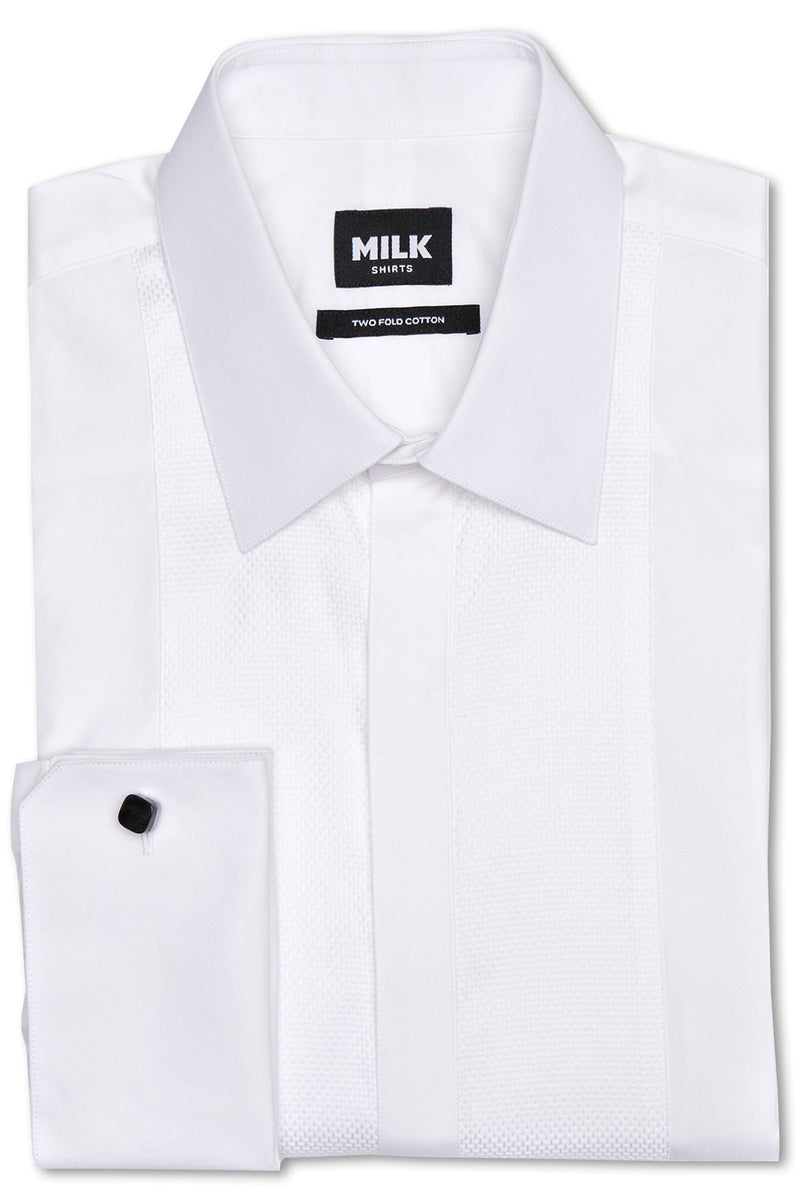 Tuxedo Dove 140s White Poplin Shirt