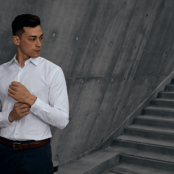 slim fit dress slacks Men's White Performance Dress Shirt (Best Moisture Wicking & Breathable) –  Twillory main image 1