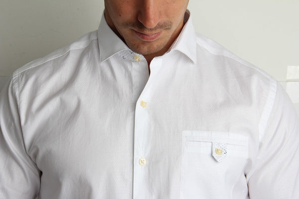 man wearing white shirt