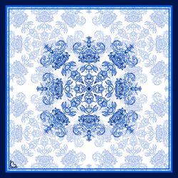 Baroque Blue Silk Pocket Square