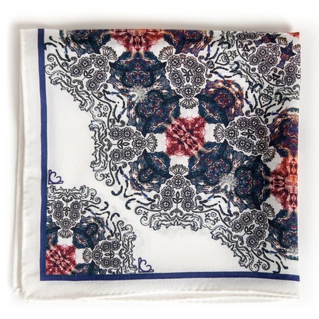 Fan Flower Silk Pocket Square