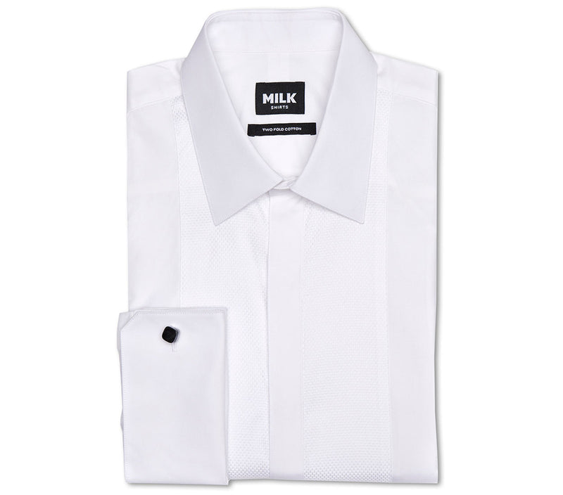 Tuxedo Dove 140s White Poplin Shirt