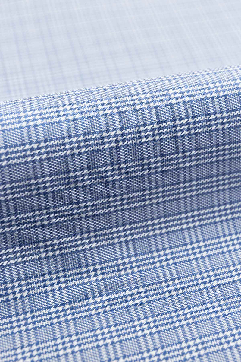 Strata 120s Blue Multi Check Twill Fabric