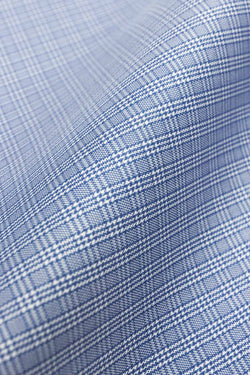 Strata 120s Blue Multi Check Twill Fabric