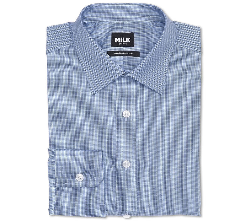 Strata 120s Blue Multi Check Twill Shirt