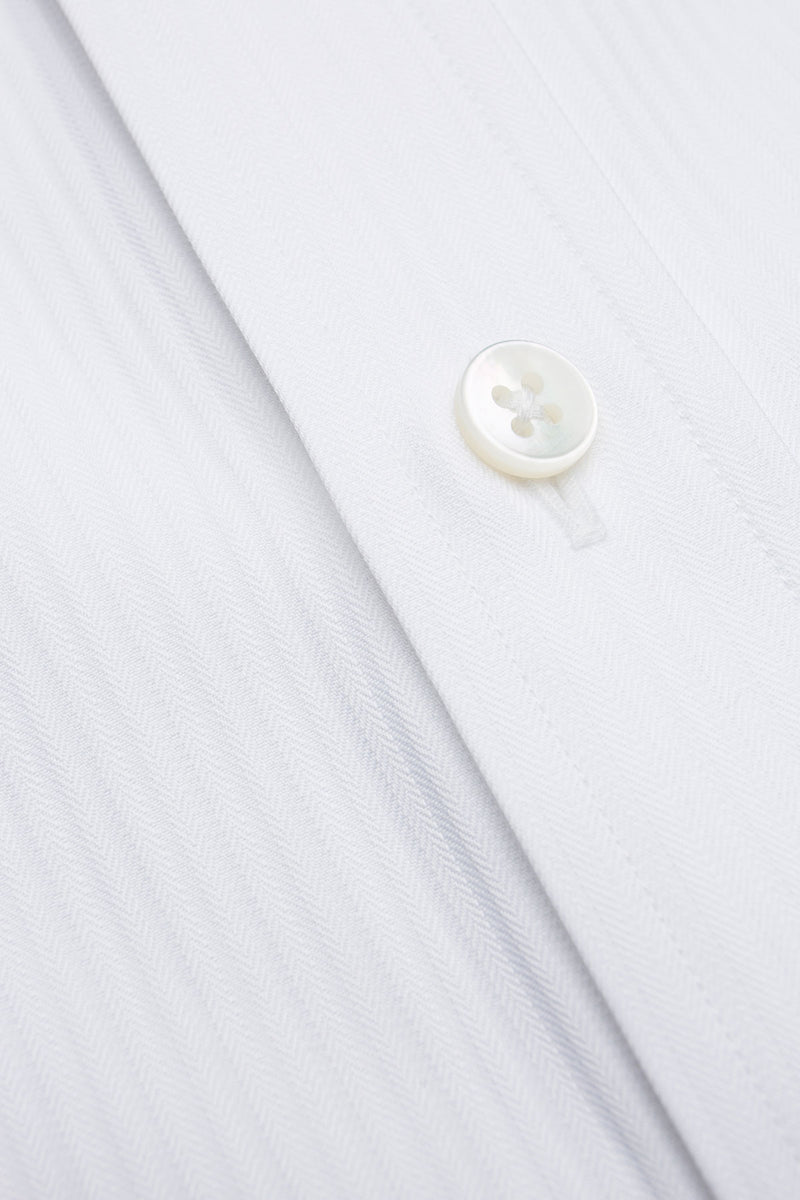 Antila 100s White Mini Herringbone Shirt