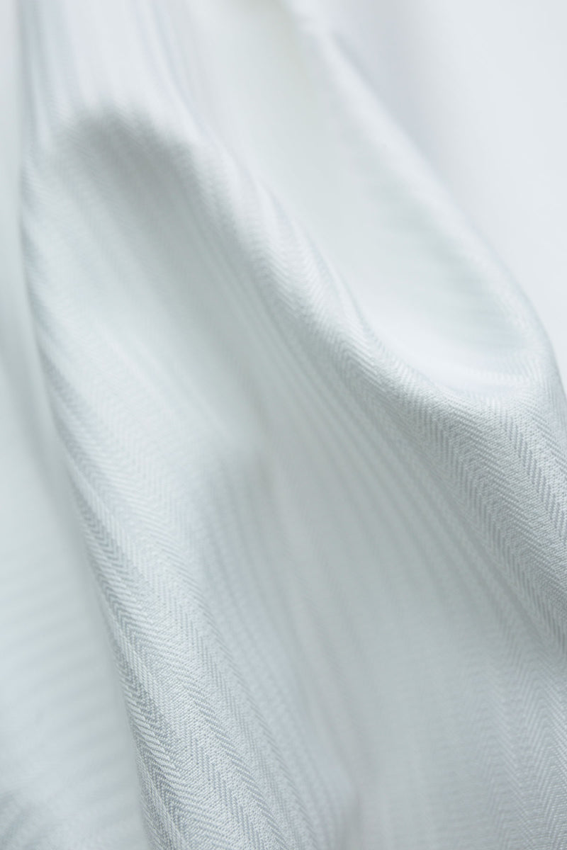 Antila 100s White Mini Herringbone Fabric