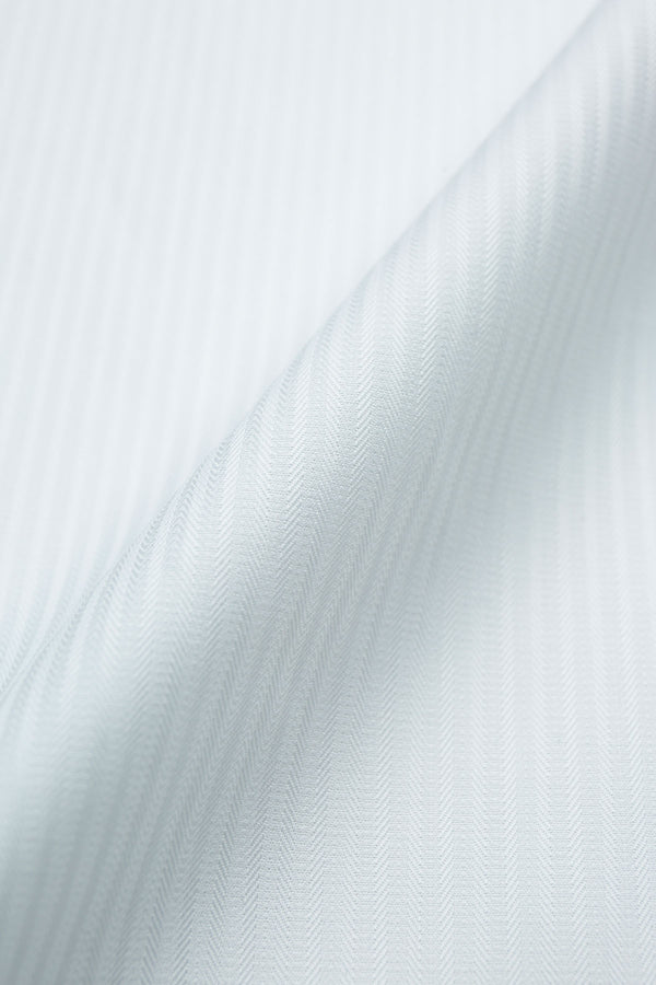 Antila 100s White Mini Herringbone Fabric