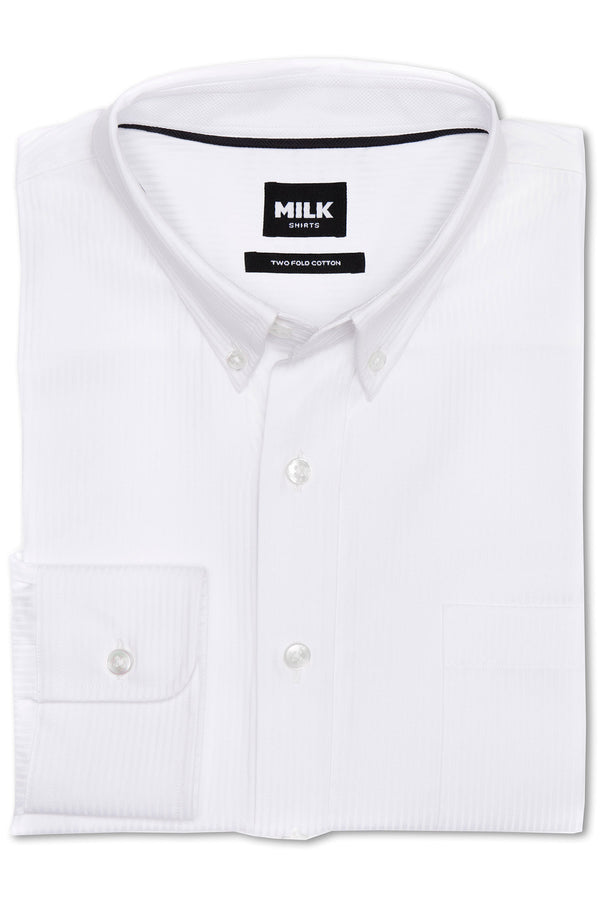 Antila 100s White Mini Herringbone Shirt