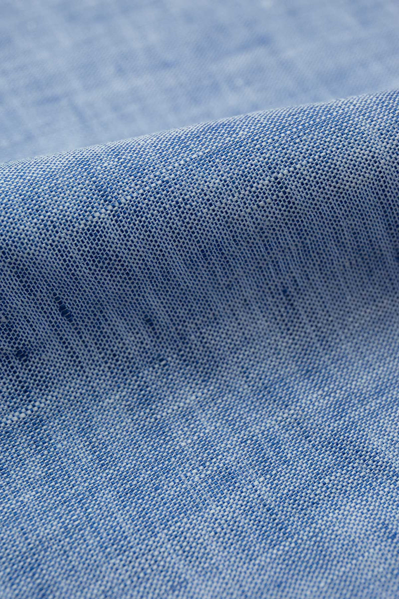 Azure Dark Blue Linen Shirt