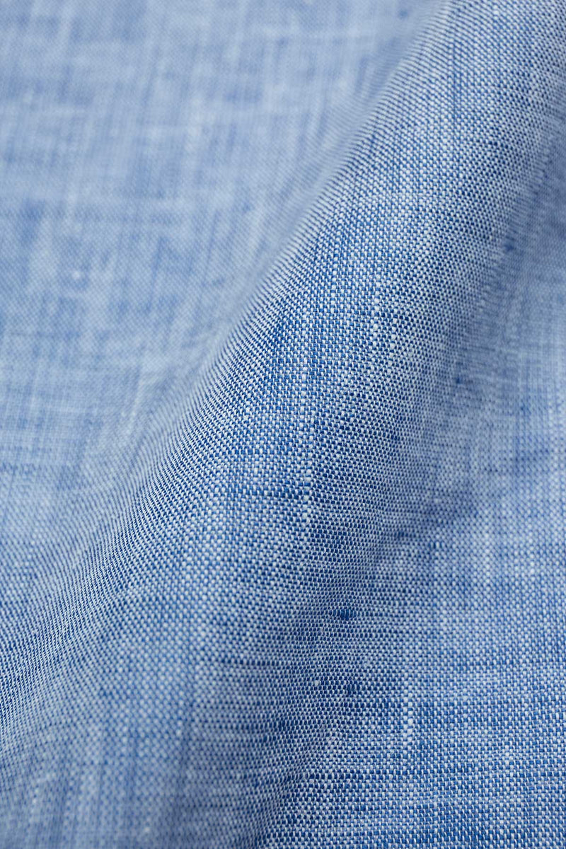 Azure Dark Blue Linen Shirt