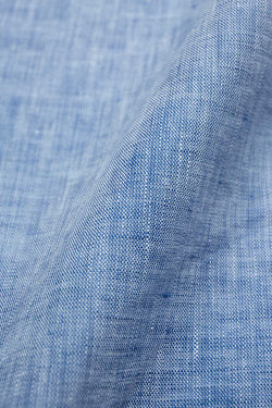 Azure Dark Blue Linen Fabric