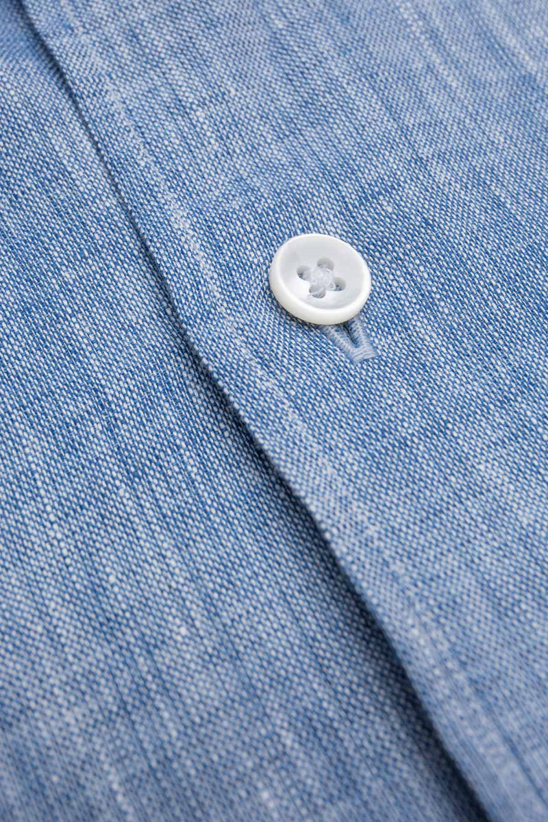 Azure Dark Blue Linen Shirt