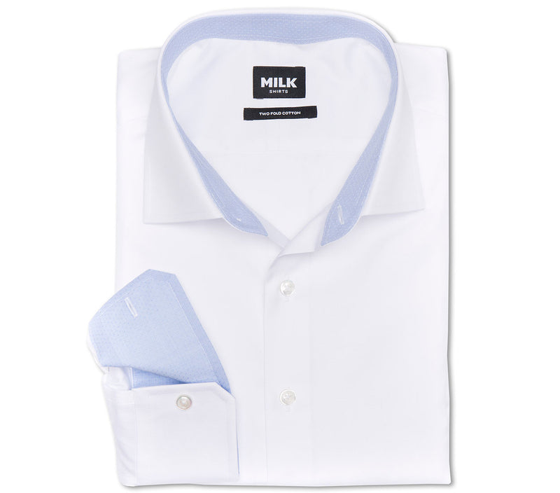 Lux 80s White Pinpoint with contrast Shirt