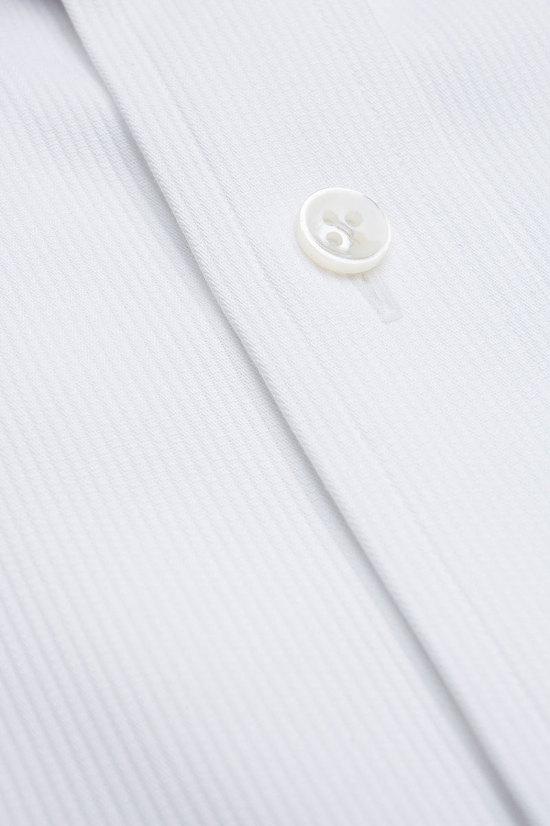 Mason White Ribbed Piquet Shirt