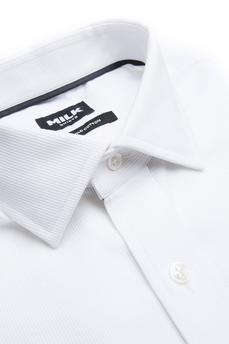 Mason White Ribbed Piquet Shirt