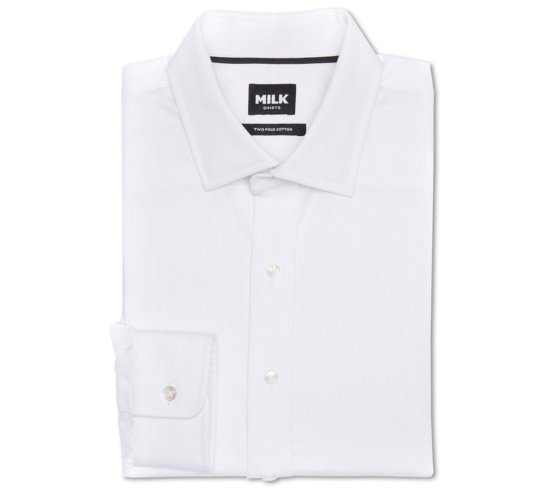 Mason White Ribbed Piquet Shirt