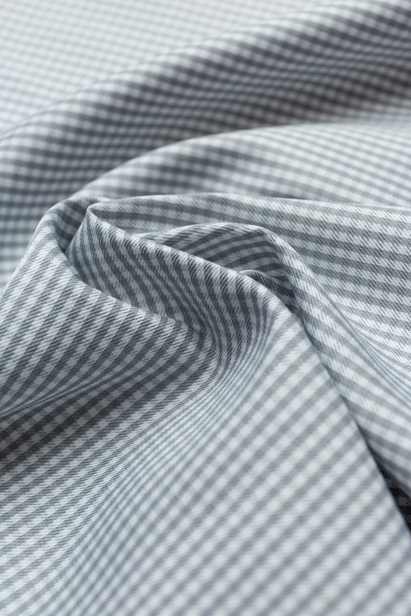 Mercury 100s Grey Gingham Fabric