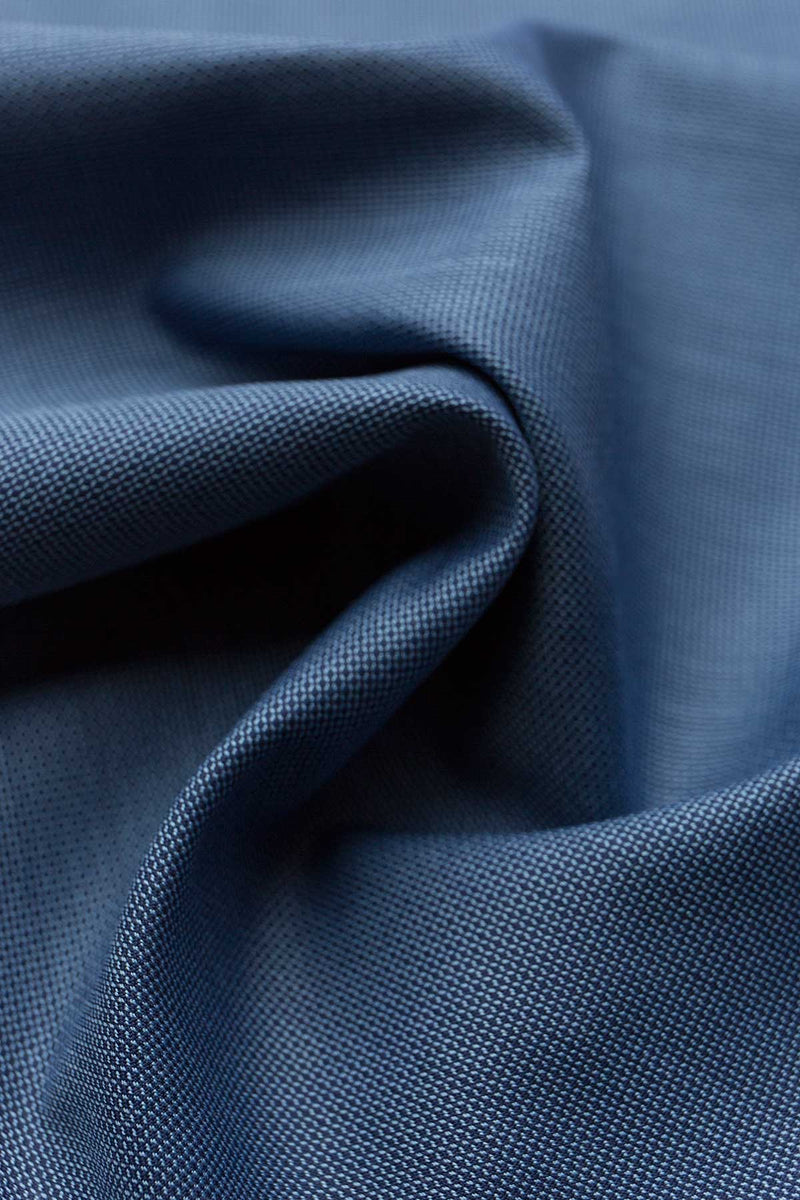Neptune 100s Indigo Blue Dobby Fabric