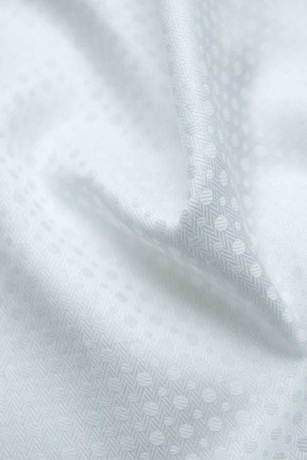 Octance 120s White Patterned Jacquard Fabric