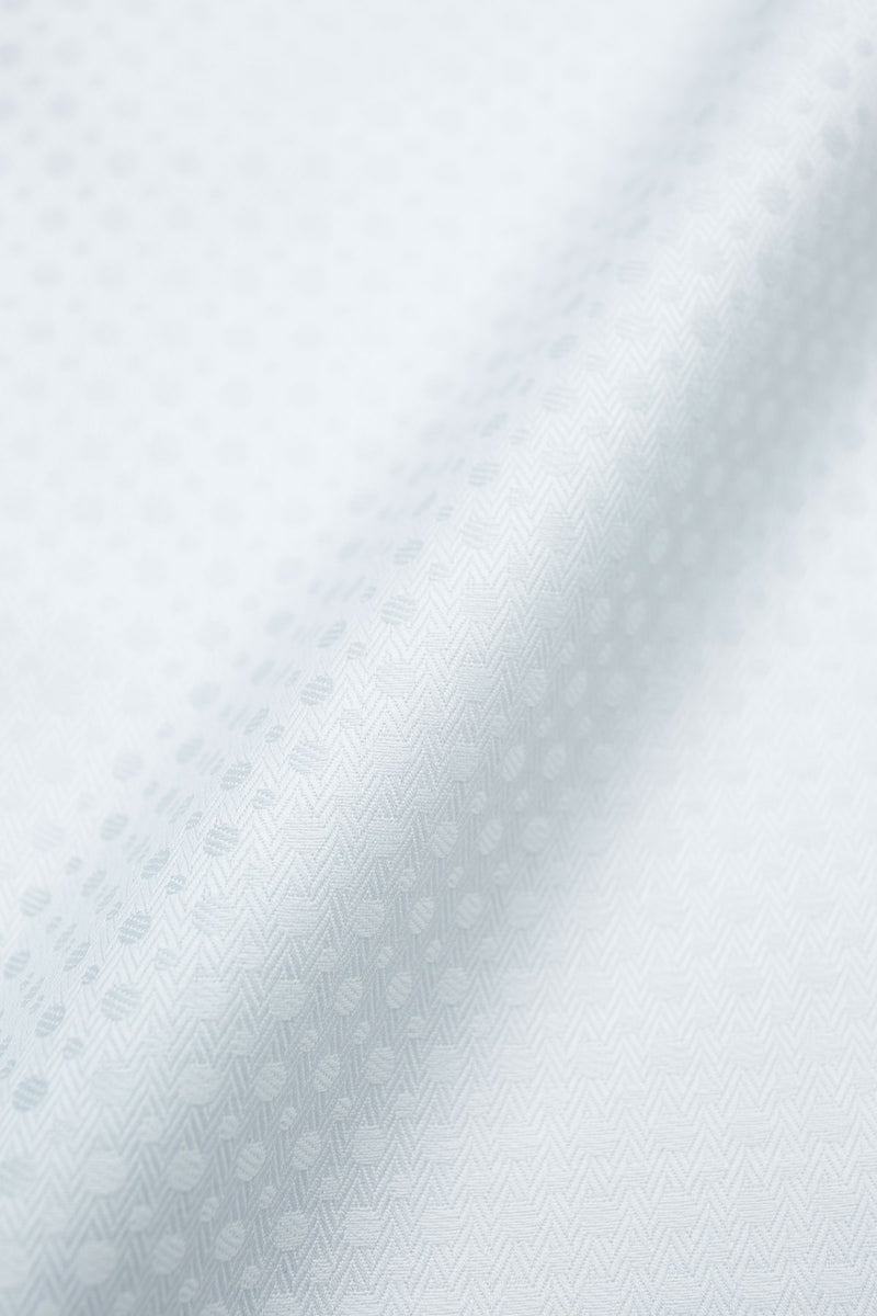 Octance 120s White Patterned Jacquard Shirt