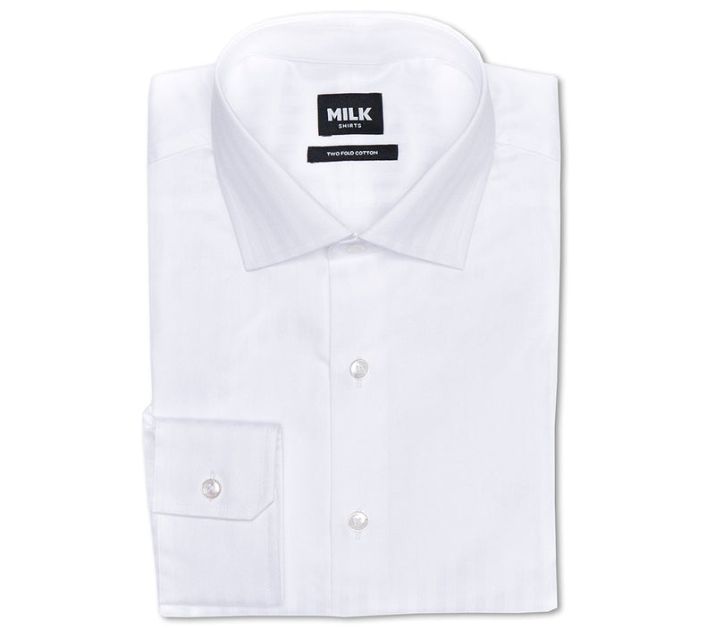 Olay 90s White Herringbone Shirt