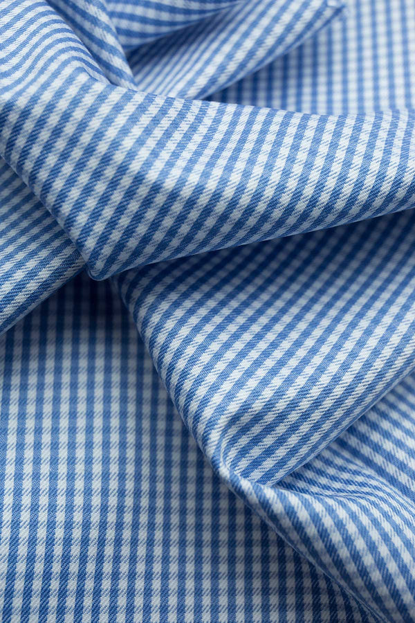 Roxas 100s Blue Gingham Fabric