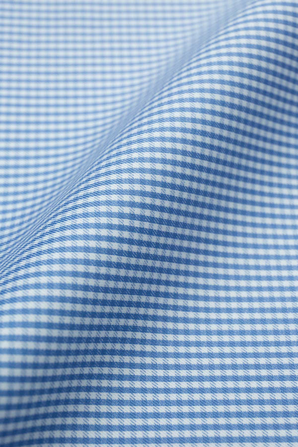 Roxas 100s Blue Gingham Fabric