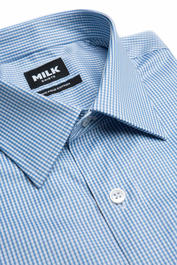 Roxas 100s Blue Gingham Shirt