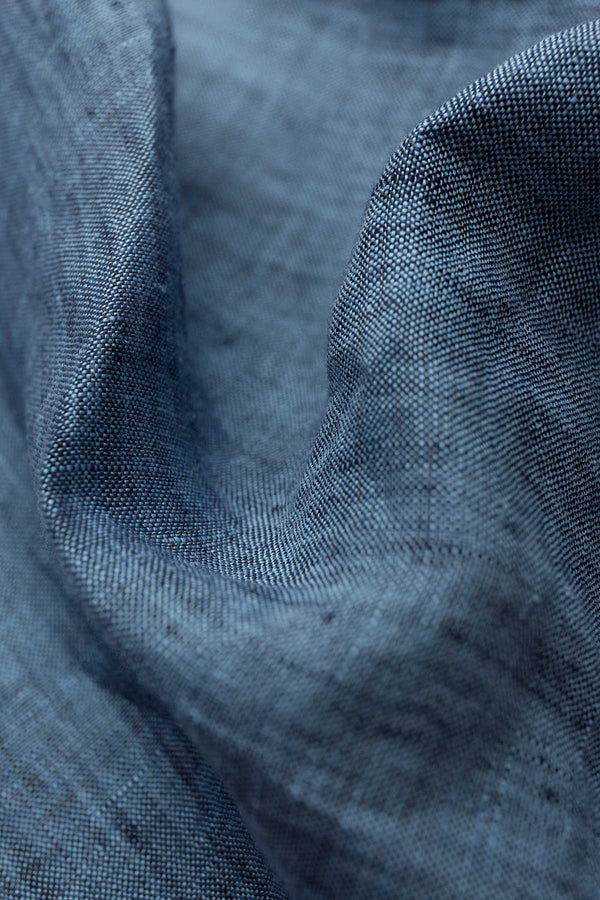 Smoke Blue Linen Fabric