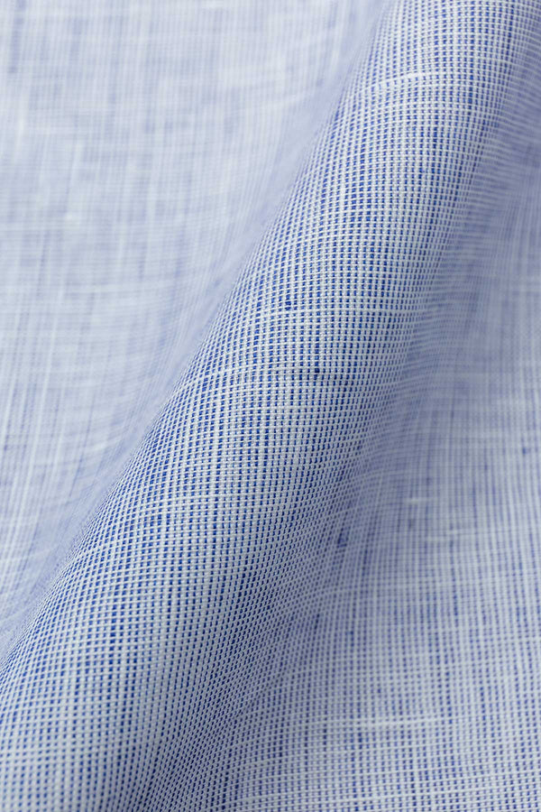 Tango Blue Chambray Linen Fabric