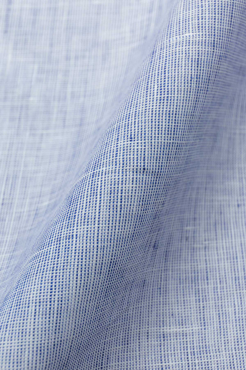 Tango Blue Chambray Linen Fabric