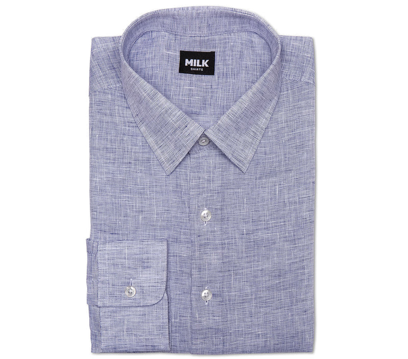 Tango Blue Chambray Linen Shirt