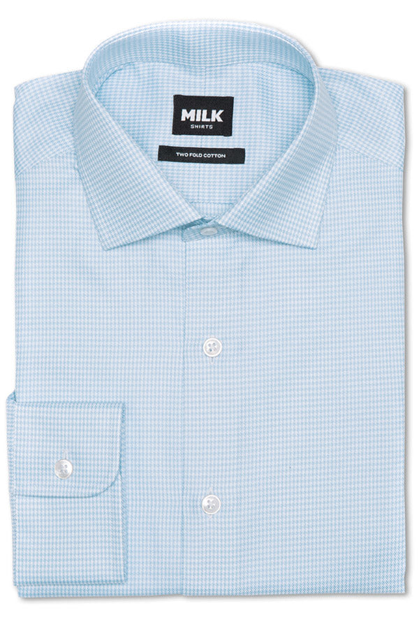 Vevo 100s Light Blue Houndstooth Shirt