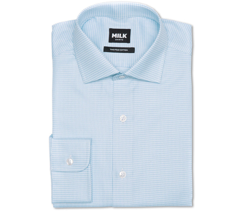 Vevo 100s Light Blue Houndstooth Shirt