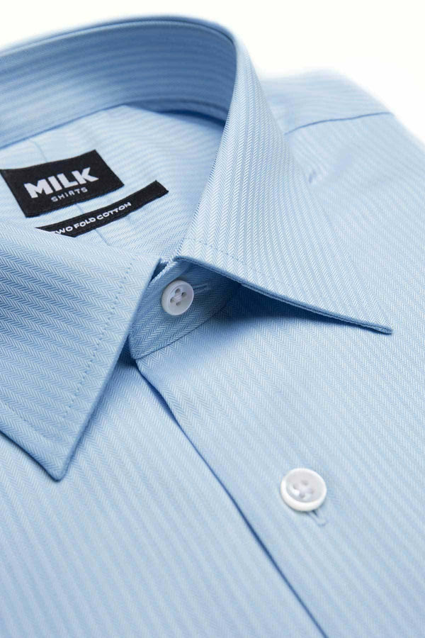 Zebra 80s Blue Herringbone Shirt