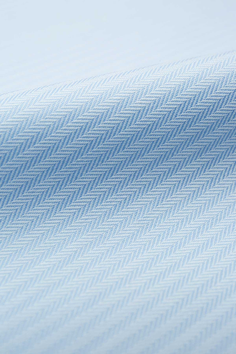 Zebra 80s Blue Herringbone Fabric