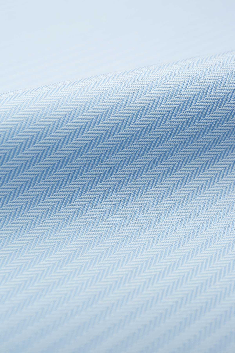 Zebra 80s Blue Herringbone Fabric