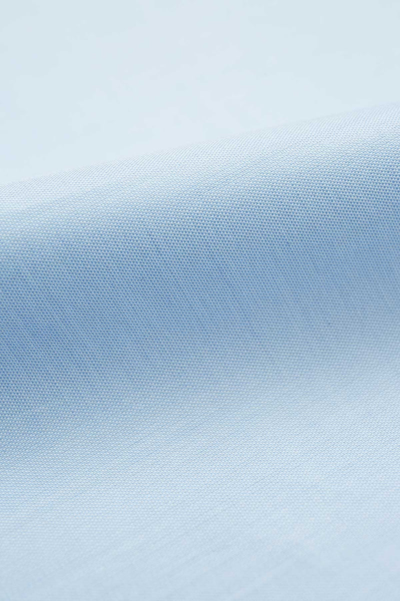 Zubin 100s Blue Poplin Fabric