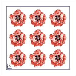 Poppies Silk Pocket Square