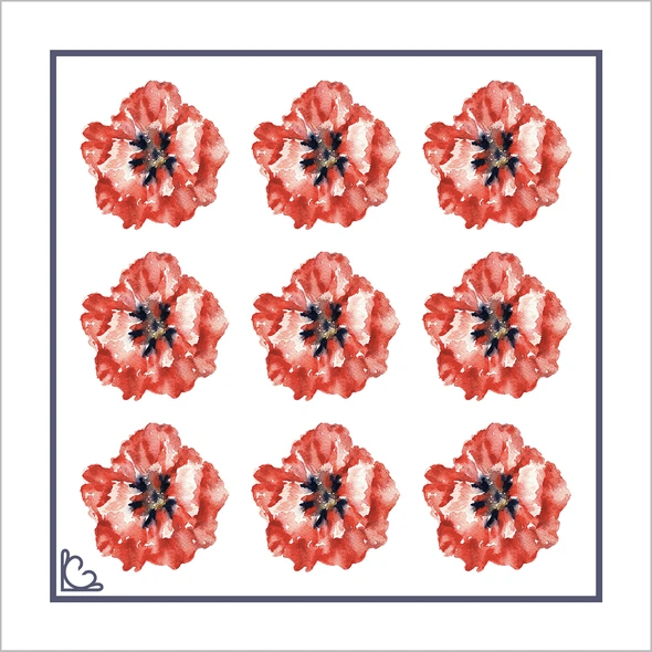 Poppies Silk Pocket Square